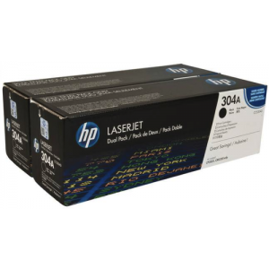 HP 304A Black Laserjet Toner Cartridges, CC530AD, Twin Pack
