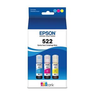 Epson T522 Combo Color Ink Bottle, 3PK, T522520-S