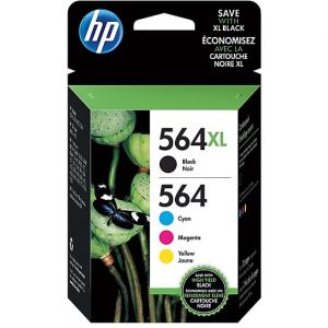 HP 564XL/564 HY Black and Standard C/M/Y Ink Cartridges,N9H60FN