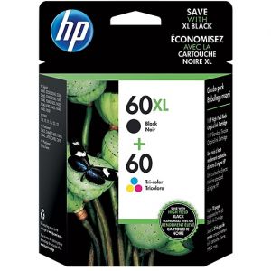 HP 60XL/60 High yield Black and Standard Color Ink Cartridges, 2/Pack,N9H59FN