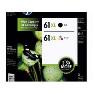 Original HP 61XL Black and Tri-color High Yield Ink Cartridges,CR258BN,Combo pack