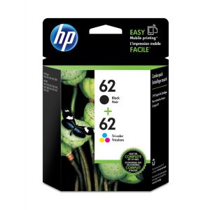 HP 62/62 Black,Tri-Color Ink Cartridges,N9H64FN, Multi-pack 