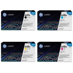 HP 647A 648A BK/C/Y/M Toner Cartridges, 4PK,  CE260A, CE261A, CE262A, CE263A 