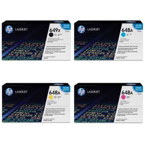 HP 649X 648A BK/C/Y/M Toner Cartridges,4PK, CE260X, CE261A, CE262A, CE263A 