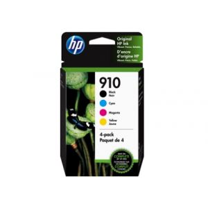 HP 910 4-pack Black/Cyan/Magenta/Yellow Original Ink Cartridges, 3YQ26AN