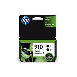 HP 910 Standard Yield Black Ink Cartridges, 2/Pack, 3JB40AN