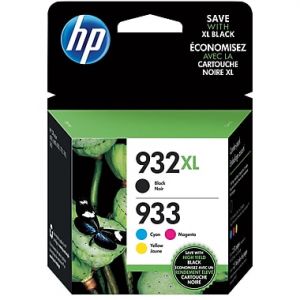 HP 932XL/933 High Yield Black, Standard Color Ink Cartridges,N9H62FN