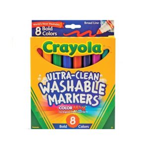  Crayola Washable Bold Colors Broad Line Markers, 8 / Set