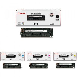 Canon 118 Black/Cyan/Yellow/Magenta Toner Cartridges, 4PK