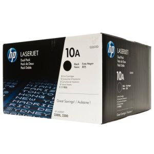 HP 10A Black Original Toner Cartridge Dual Pack in Retail Packaging, Q2610D (12,000 Pages)