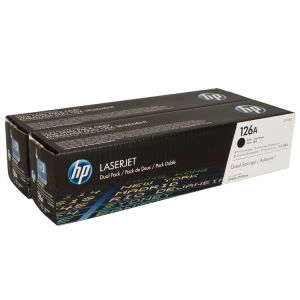 HP 126A Black Original Laser Toner Cartridge (Dual Pack) in Retail Packaging, CE310AD