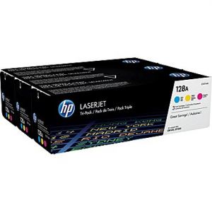 HP 128A Color C/M/Y Toner Cartridges (CF371AM), 3/Pack