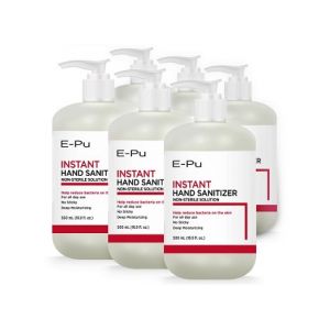 E-Pu Instant Hand Sanitizer Gel, Set of 6, Non-Sterile Solution, Pump Bottle Type, Reduce Bacteria Germs on Your Skin, No Sticky, Deep Moisturizing, For All Day Use, 500ml (16.9 fl oz.) x 6
