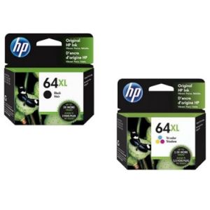 Original Hp 64XL High Yield Black And Tri-Color Ink Cartridges , 2-Pack,X4D93BN