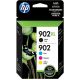 HP 902XL/902 HY Black and  Standard C/Y/M Ink Cartridges, 4PK, T0A39AN