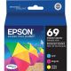 Epson 69 Cyan/Yellow/Magenta Ink Cartridges, Standard Yield 3/Pack, T069520