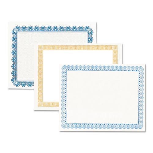 Geographics Parchment Paper Certificates 8-1/2 x 11 Blue Royalty Border 50/Pack